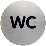 Pictogram 'WC', diameter: 83 mm, zilver