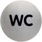 Pictogramme 'WC', diamètre: 83 mm, argent