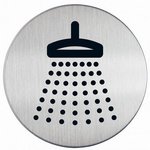 Pictogramme 'Douche', diamètre: 83 mm, argent