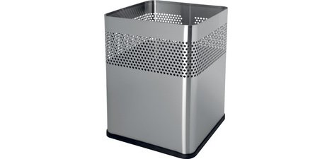 Steel wastepaper basket 'the dot', 18 L, silver