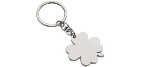 Porte-clés trèfle à 4 feuilles, en métal
