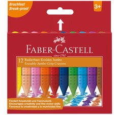 FABER-CASTELL Craies effacables JUMBO, étui carton de 12