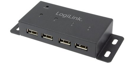 USB 2.0 Hub, 4 ports, for wall mounting