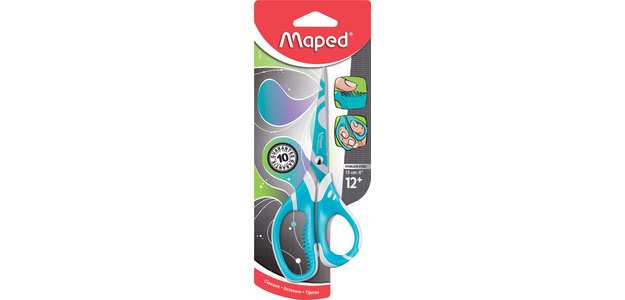 Ciseaux droitiers bouts pointus Maped Zenoa Sensitiv Fit 15 cm