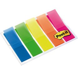 Marque-pages Index, 11,9 x 43,2 mm, 5 couleurs