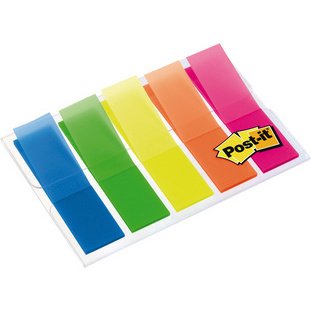Marque-pages Index, 11,9 x 43,2 mm, 5 couleurs