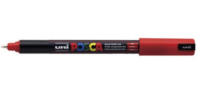 Marqueur posca pc1mr base eau pointe calibree extra fine    0,7mm sans odeurs/alcool/solvant coloris rouge