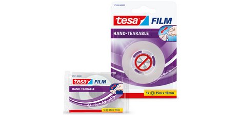 Film Ruban adhésif, déchirable à main, transparent