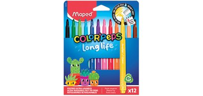 COLOR'PEPS LONG LIFE VILTSTIFT 02, kartonnen etui van 18