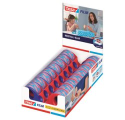 Mini plakbandhouder met 1 tesafilm rol plakband, display met 16 stuks