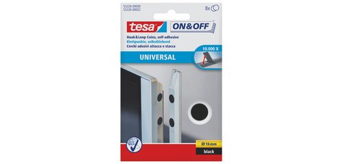 On & Off Adhesive Pads, set of 8, diameter: 16 mm
