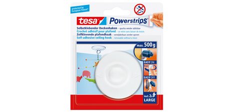 Crochet adhésif pour plafond Tesa blanc 500g