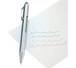 Stylo à bille 4 couleurs rétractable, chromé