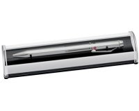 Stylo à bille 4 couleurs rétractable, chromé