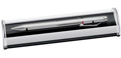 Stylo à bille 4 couleurs rétractable, chromé