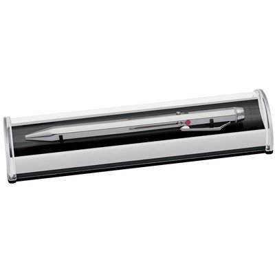 Balpen 4 kleuren inklikbaar verchroomd