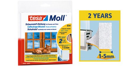 Moll UNIVERSAL Calfeutrage mousse, 15 mm x 6 m, blanc
