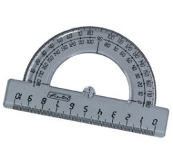 Rapporteur demi-circulaire 180 degrés, en plastique