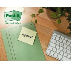 Bloc-notes adhésif Recycling z-notes, 76x76mm, jaune