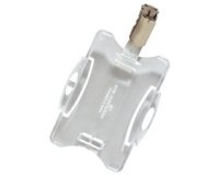 Porte-badge, avec clip, 54 x 90 mm, transparent