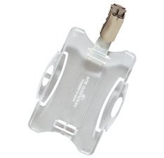 Porte-badge, avec clip, 54 x 90 mm, transparent