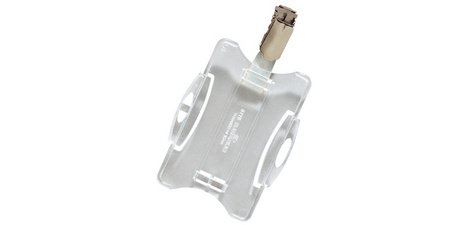 Porte-badge, avec clip, 54 x 90 mm, transparent