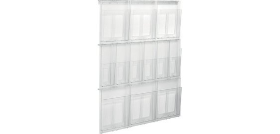 Wall-mounted brochure holder 'the placativ', transparent