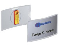 Badge KONVEX, avec aimant, 75 x 40 mm