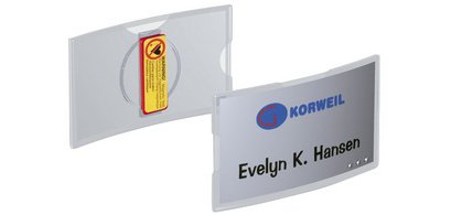 Badge KONVEX, avec aimant, 75 x 40 mm