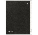 trieur, format A4, 7 compartiments, 1 - 7, noir