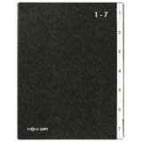 trieur, format A4, 7 compartiments, 1 - 7, noir