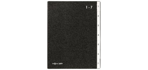 trieur, format A4, 7 compartiments, 1 - 7, noir