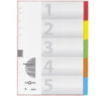 Intercalaires en carton, A4, 5 positions, 5 couleurs