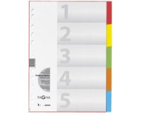 Intercalaires en carton, A4, 5 positions, 5 couleurs