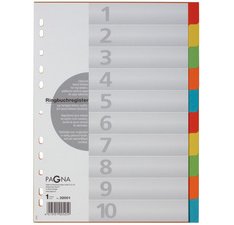 Kartonnen tabbladen, A4, 10 tabs, 5 kleuren