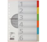 Intercalaires en carton, A4, 6 touches, 6 couleurs