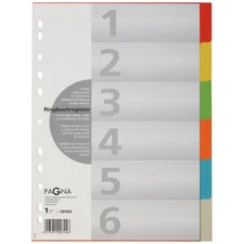 Intercalaire A4 carte160 g Exacompta 6 onglets neutres réinscriptibles  multicolores