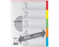 Intercalaires en carton, A4, 6 touches, extra large