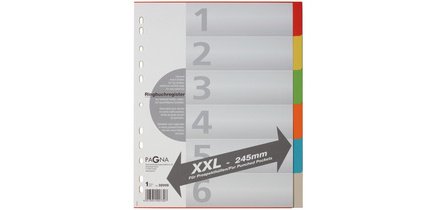 Cardboard dividers, A4, 10 tabs, extra large