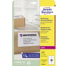 Etiquette d'expédition, résistant