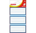 Etiquettes pour livres, blanc avec cadre bleu