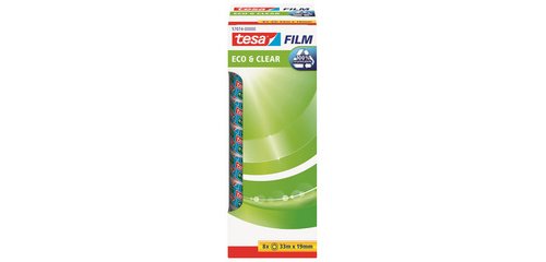 Ruban adhésif tesafilm® eco&clear 33mx19mm transparant 8 rouleaux