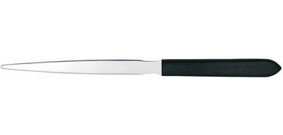 Letter opener with black plastic handle