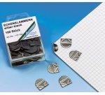 Corners of the letter, in shiny metal