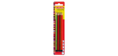School Pencil, hexagonal, set of 4, assorted