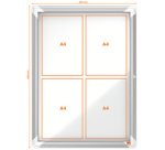 Vitrine d'affichage Premium Plus, fond en métal, 4x A4