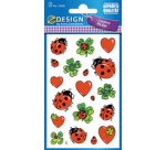 ZDesign Sticker 'coccinelle, trèfle & coeur'