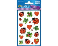 ZDesign Sticker 'coccinelle, trèfle & coeur'