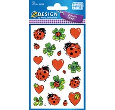 ZDesign Sticker 'coccinelle, trèfle & coeur'