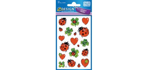 ZDesign Sticker 'coccinelle, trèfle & coeur'